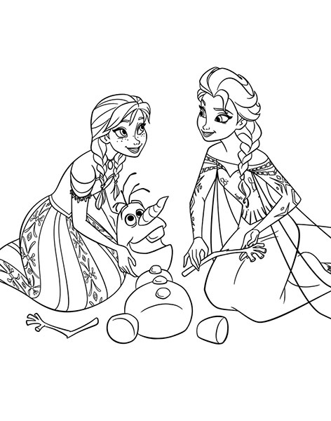 Desenhos da Frozen para pintar e colorir - Pinte Online